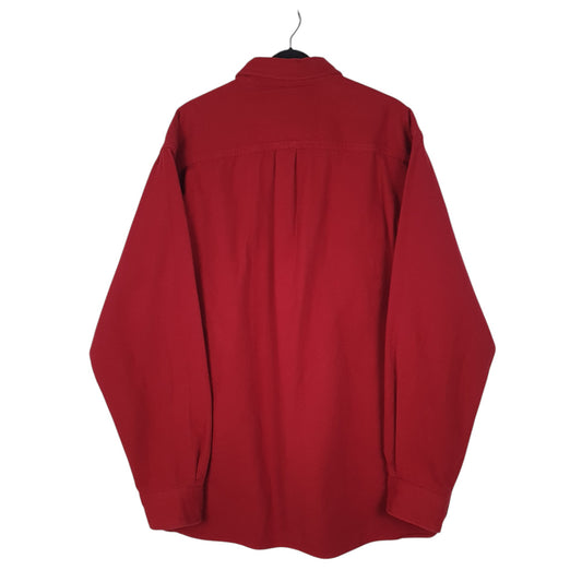 Mens Red L.L.Bean Thick Chamois Shirt