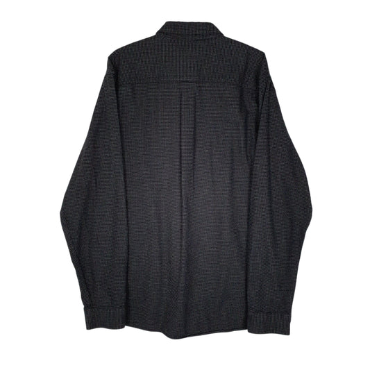 Mens Grey L.L.Bean Houndstooth Flannel Shirt