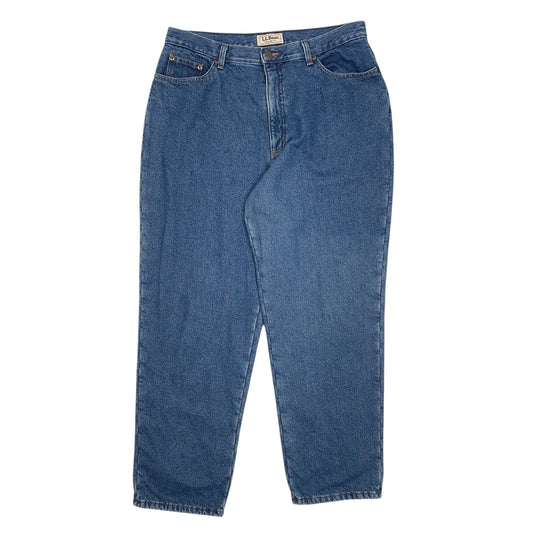 Womens Blue L.L.Bean Blanket Lined Relaxed JeansW36 L30