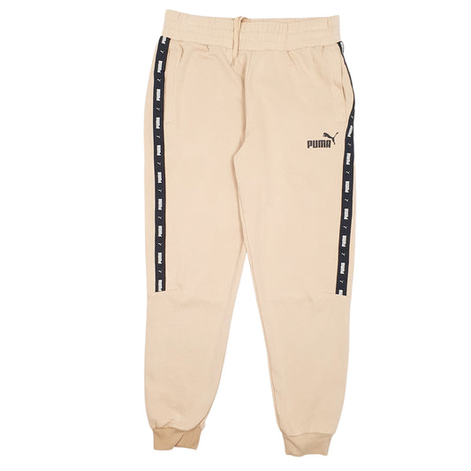 Mens Beige Puma Elasticated Waist Jogger Trousers