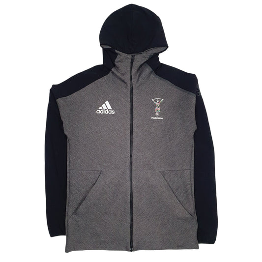 Mens Grey Adidas Climalite Harlequin Full Zip Jumper