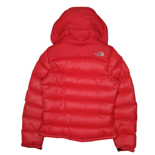 Womens Red The North Face Nuptse Hooded Coat