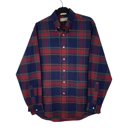 Mens Navy L.L.Bean Vintage 1980s Made In USA Long Sleeve Shirt