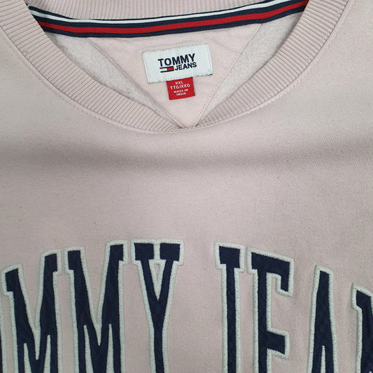 Womens Pink Tommy Hilfiger Spellout Crewneck Jumper
