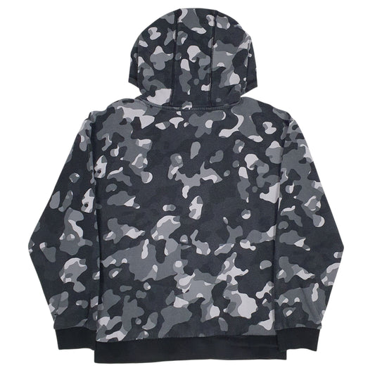 Womens Grey Adidas Spellout Camo Hoodie Jumper