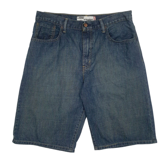 Mens Blue Levis 569 Loose Straight Denim Shorts