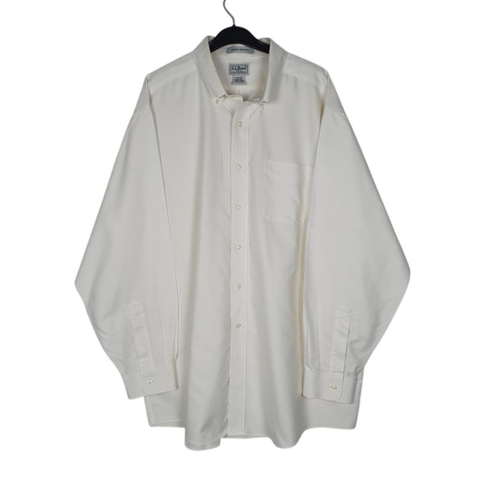 Mens White L.L.Bean Long Sleeve Shirt