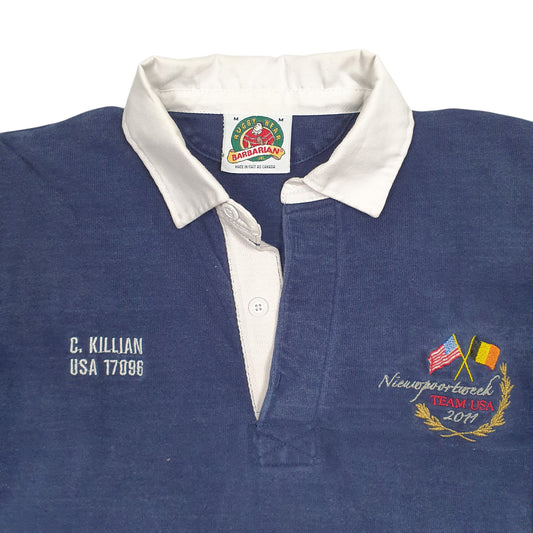 Mens Navy Barbarian Rugby Newportweek Team USA Hoodie Polo Shirt