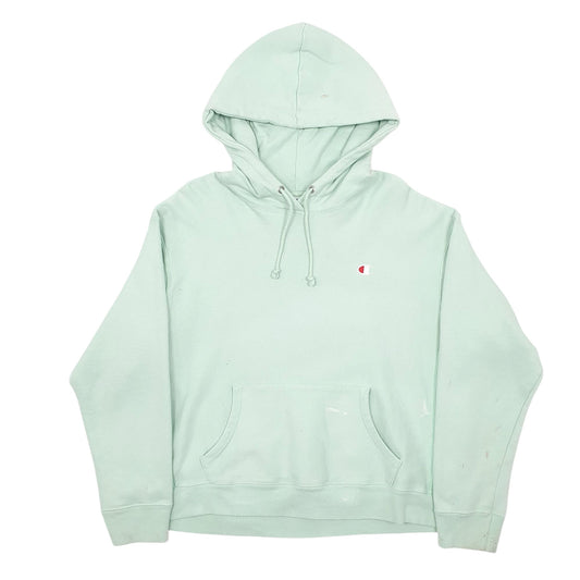 Womens Green Champion Reverse Weave Hoodie Jumper