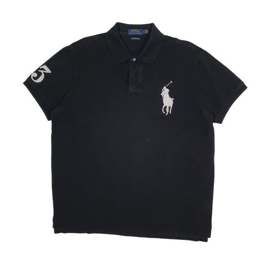 Mens Black Polo Ralph Lauren Custom Slim Fit Short Sleeve Polo Shirt