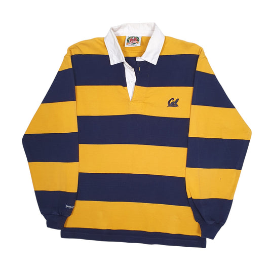Mens Yellow Barbarian Rugby Long Sleeve Polo Shirt