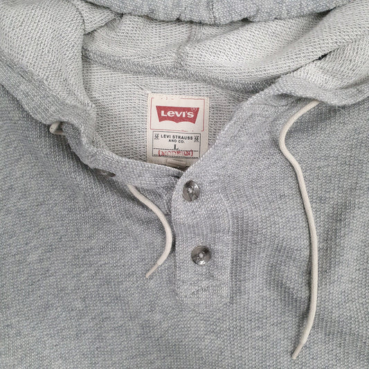 Mens Grey Levis Hoodie Jumper