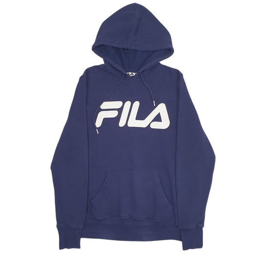 Womens Navy Fila Spellout Hoodie Jumper