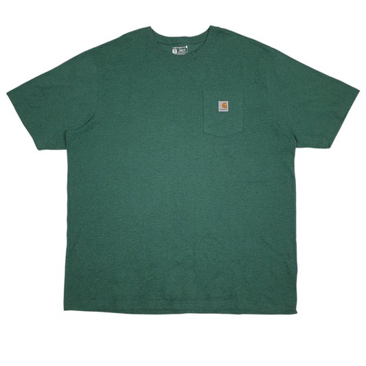 Mens Green Carhartt Short Sleeve T Shirt