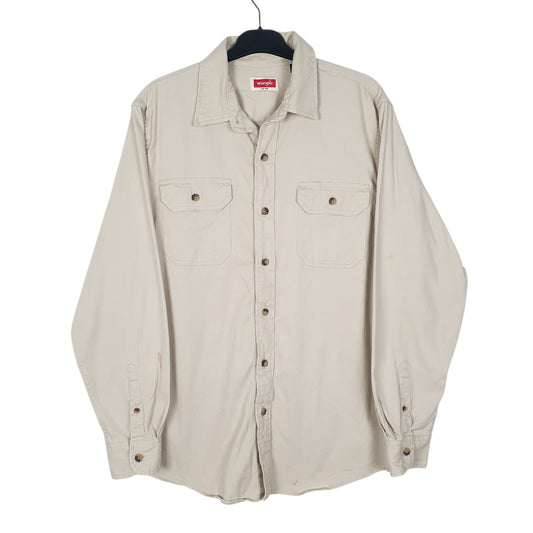 Mens Cream Wrangler Long Sleeve Shirt