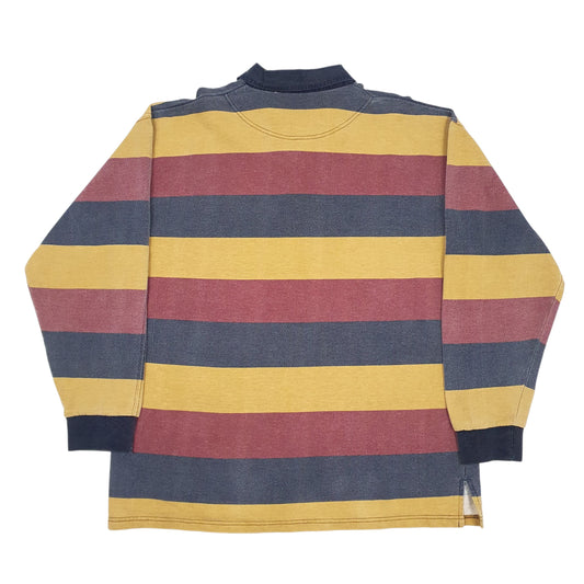 Mens Yellow Trader Jeans Company Rugby V Neck Polo Shirt