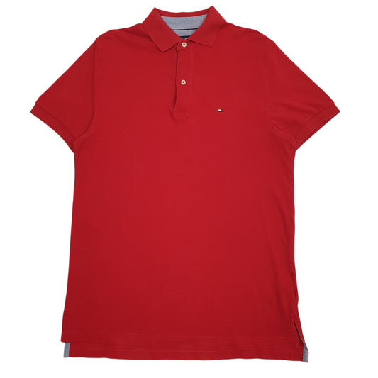 Mens Red Tommy Hilfiger Short Sleeve Polo Shirt