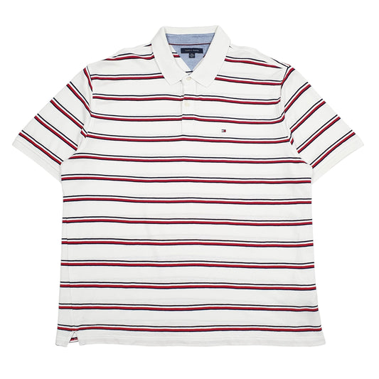 Mens White Tommy Hilfiger Short Sleeve Polo Shirt