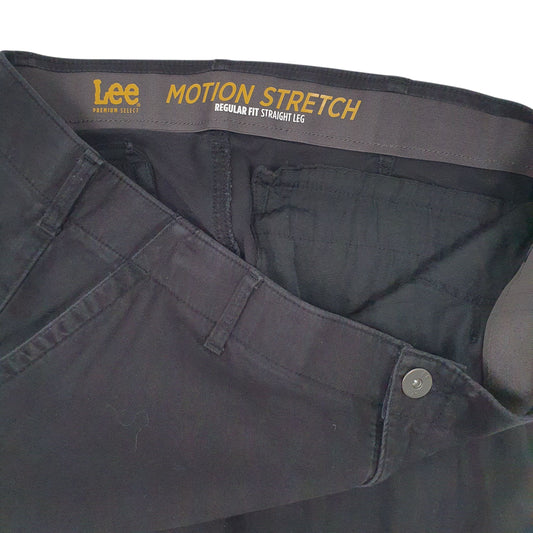 Mens Black Lee Motion Stretch Trousers