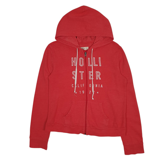 Womens Pink Hollister Hoodie Full Zip Jumper