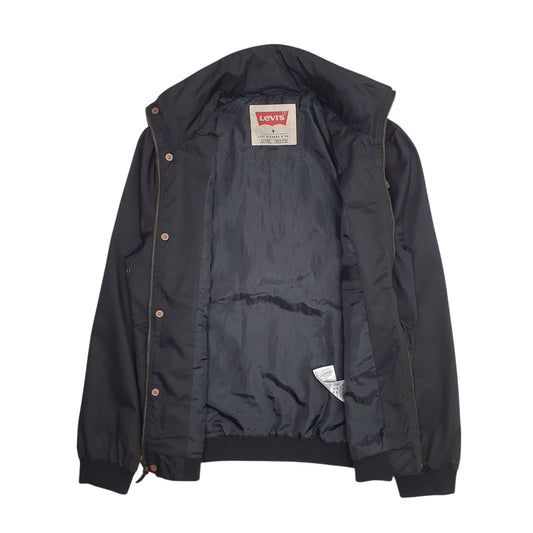 Mens Black Levis Hooded Bomber Coat