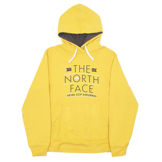 Mens Yellow The North Face Spellout Hoodie Jumper
