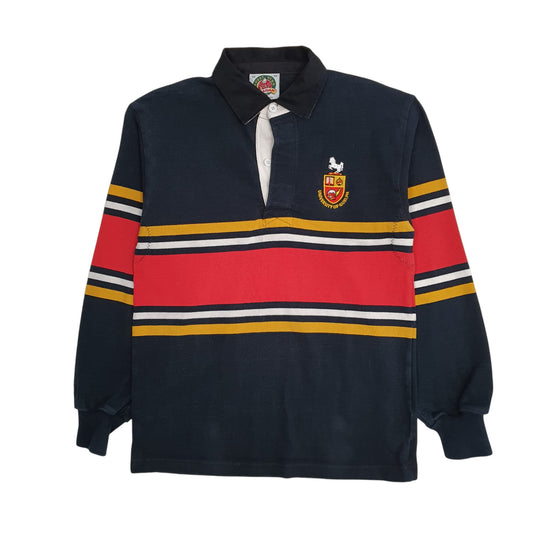 Mens Black Barbarian Guelph University Rugby Long Sleeve Polo Shirt