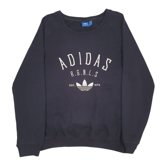 Womens Black Adidas Spellout Crewneck Jumper