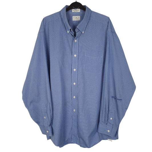 Mens Blue L.L.Bean Vintage 90s Long Sleeve Shirt