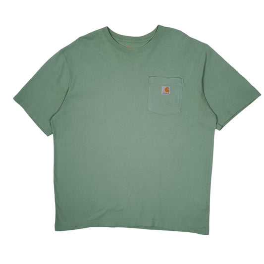 Mens Green Carhartt Short Sleeve T Shirt