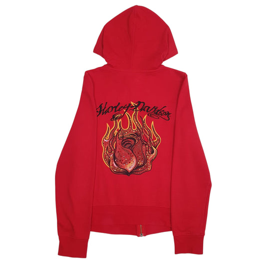 Womens Red Harley Davidson Full Zip Jumper