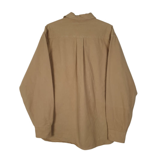 Mens Beige L.L.Bean Thick Chamois Shirt