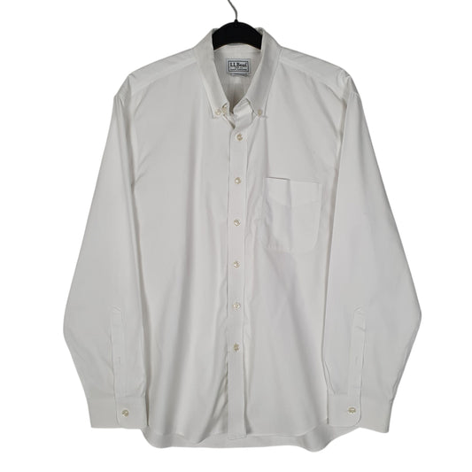 Mens White L.L.Bean Long Sleeve Shirt