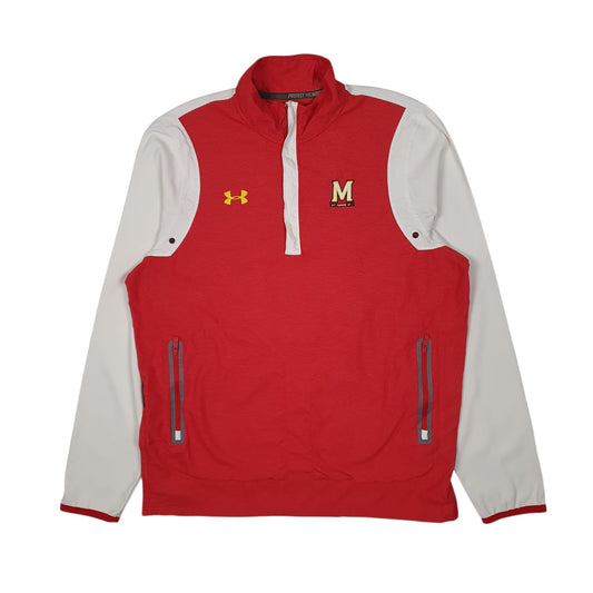 Mens Red Under Armour Quarter Zip Coat