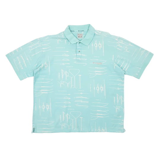 Mens Blue Columbia Sportswear Company PFG Short Sleeve Polo Shirt