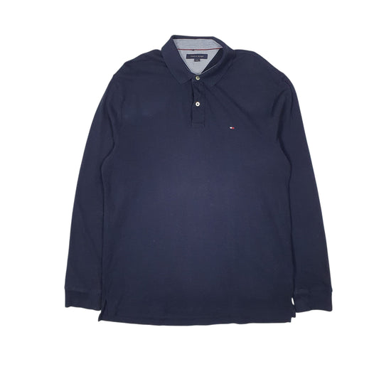 Mens Navy Tommy Hilfiger Long Sleeve Polo Shirt