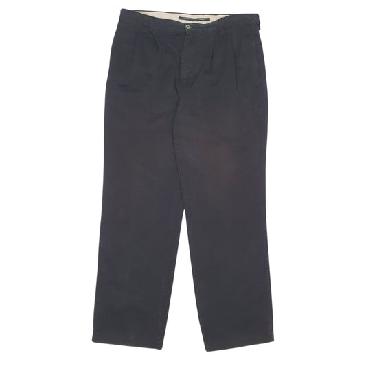 Mens Black Dockers Pleated Chino Trousers
