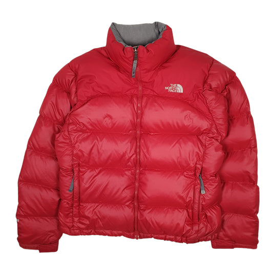 Womens Red The North Face Nuptse Coat