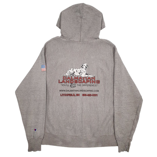 Mens Grey Champion Reverse Weave Hoodie Jumper