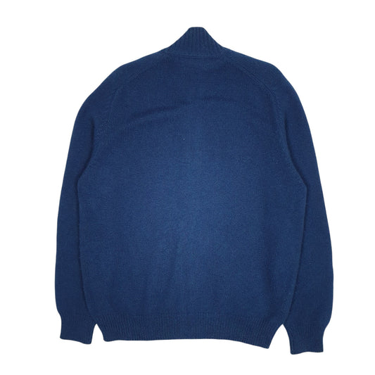 Mens Blue Burberry Full Zip Jumper