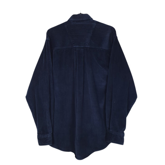 Mens Navy Wrangler Vintage 00s Chunky Corduroy Shirt