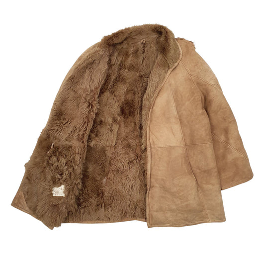 Womens Brown Unbranded Shearling Coat