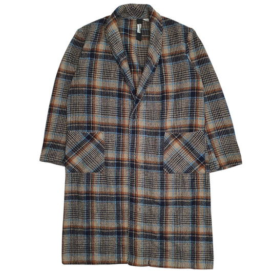 Mens Beige Debenhams Vintage 90s Smoking Jacket Coat