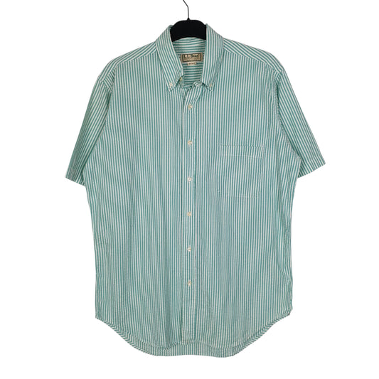 Mens Blue L.L.Bean Vintage 90s Made In USA Short Sleeve Shirt