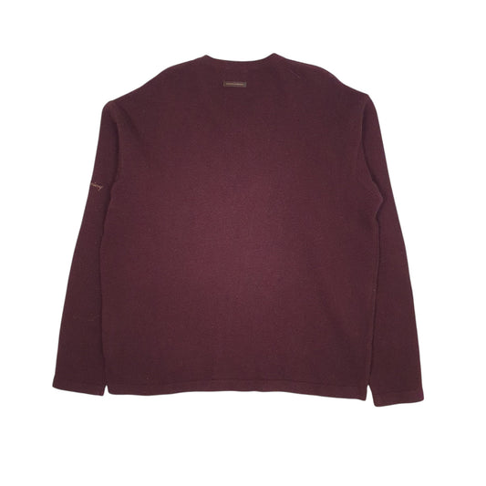 Mens Burgundy Burberry Crewneck Jumper