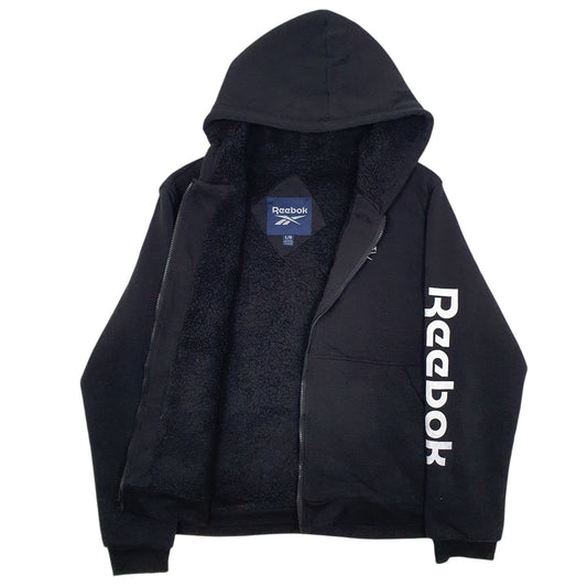 Mens Black Reebok Fleece Lined Full Zip Jumper