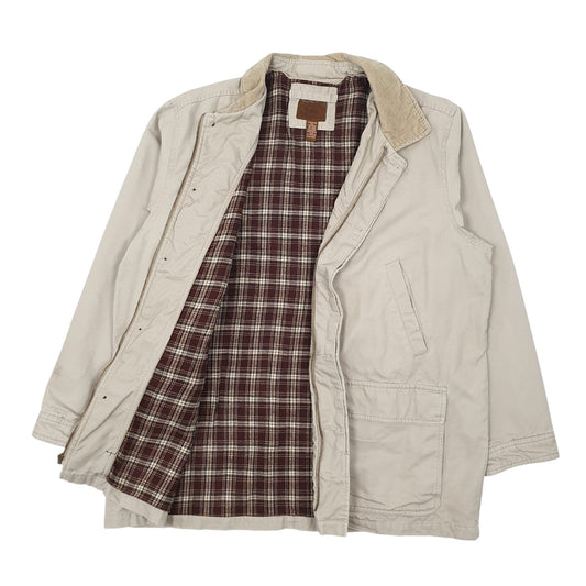 Mens Beige Faded Glory Hunting Field Jacket Coat