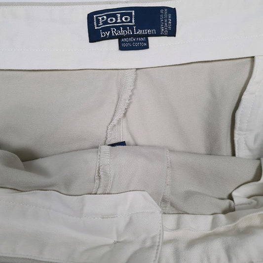 Mens Beige Polo Ralph Lauren Vintage 90s Andrew Pant Trousers