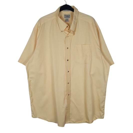 Mens Yellow L.L.Bean Short Sleeve Shirt