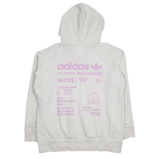 Mens White Adidas Hoodie Jumper